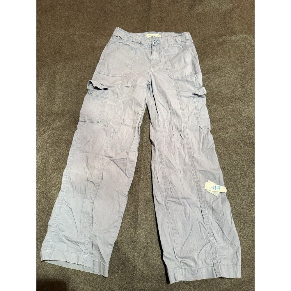 Vanilla Star Girls Pants Sz 10 Light Blue Pockets Bottoms Cargo Y2K Kids